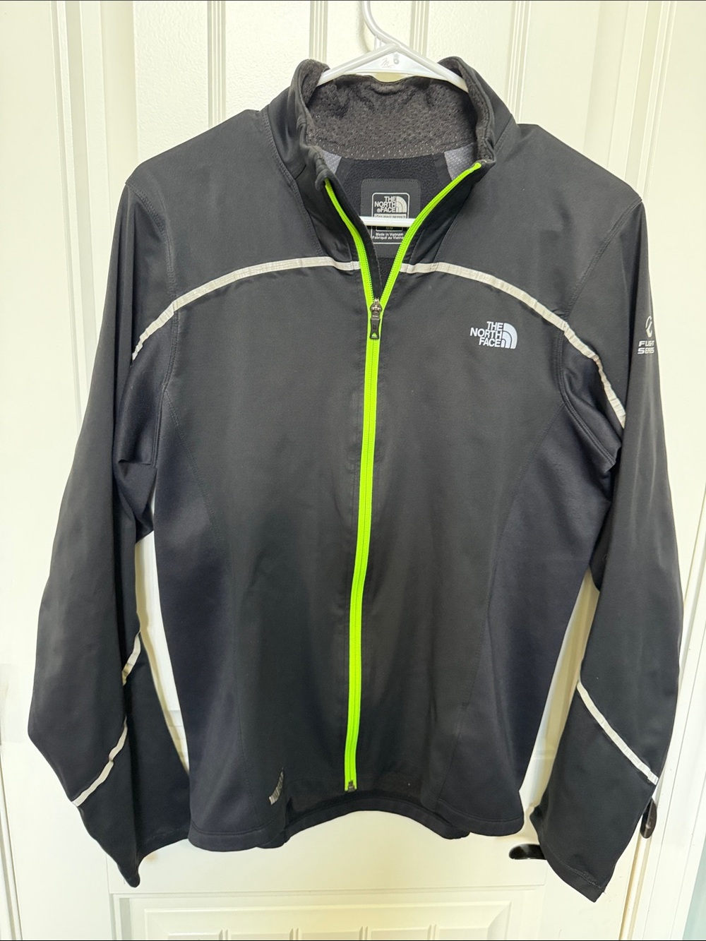 The North Face Black Jacket with Neon Green Zipper